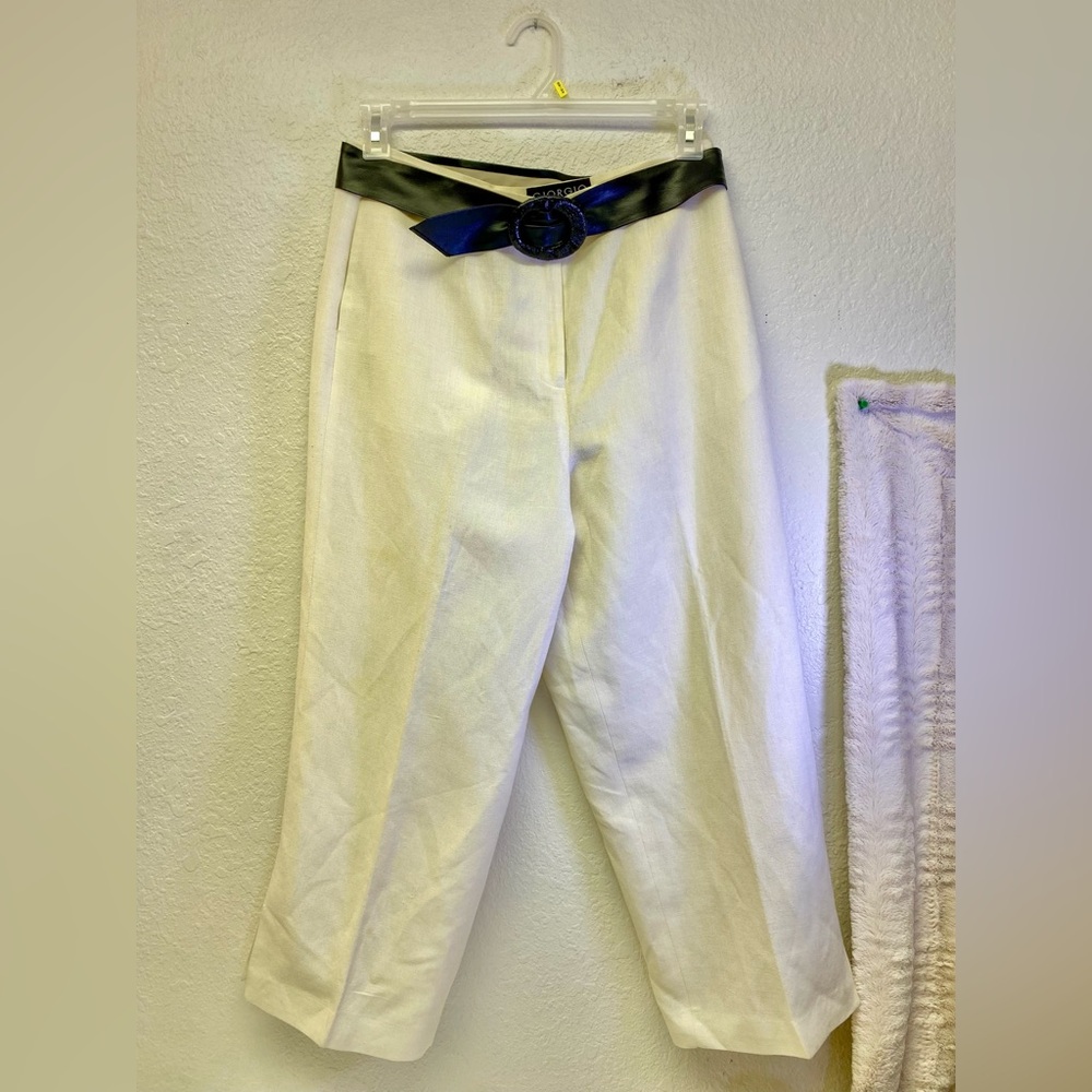 Giorgio Sant’Angelo Vtg? High Waist Linen Blend Old Money Light Academia Sz 10